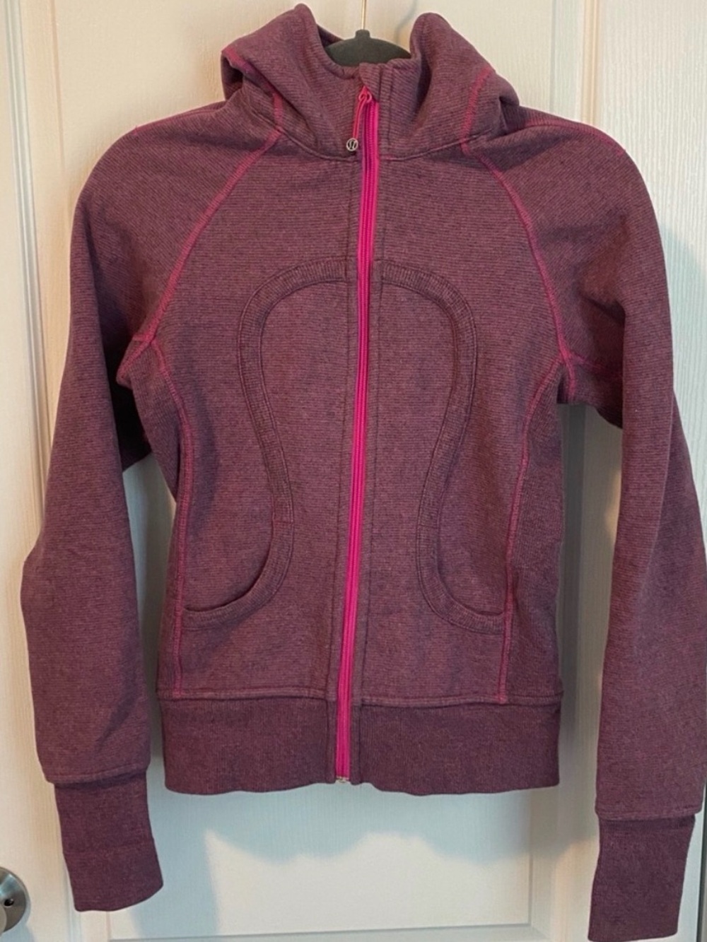 Lululemon Scuba Full Zip Up Hoodie Heathered Pink size 4